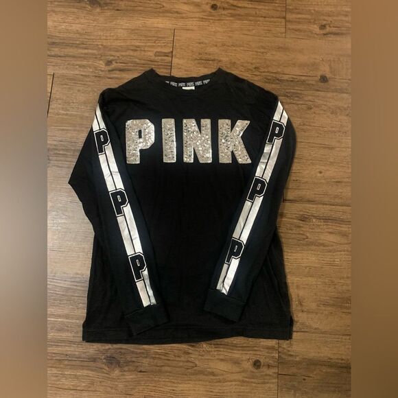 PINK VS BLING TSHIRT / SEQUIN JOGGER LEGGINGS P OUTFIT - Picture 8 of 12